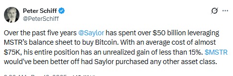 Peter Schiff on MSTR Bitcoin Strategy