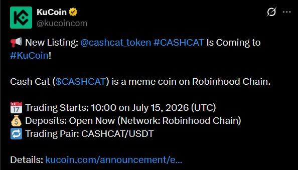 CashCat KuCoin listing CashCat KuCoin listing