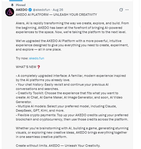 the akedofun account announced 