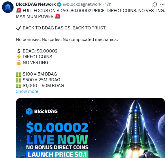   BlockDAG news BDAG price jump back to basics 