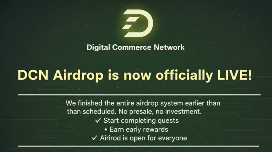Digital Commerce Network ($DCN) Airdrop – Shop & Earn Free Tokens! Digital Commerce Network ($DCN) Airdrop – Shop & Earn Free Tokens!