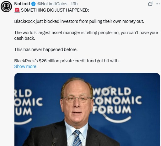 Blackrock restricts withdrawal