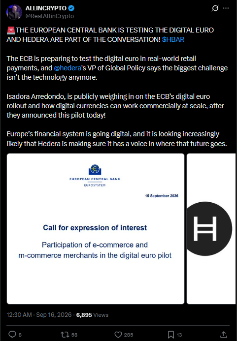 Hedera News Today ECB EURO Hedera News Today ECB EURO