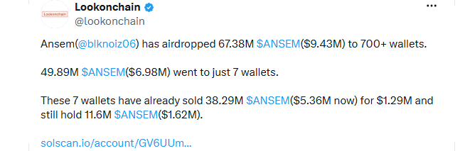 ANSEM Market Manipulation Risk