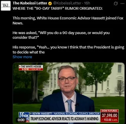 Trump 90 Day Tariff News