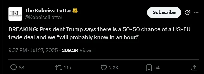 President Trump on EU-US Trade