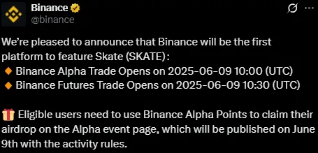 skate Binance listing