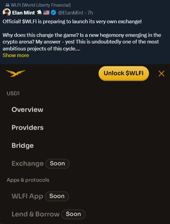 WLFI could launch its own exchange WLFI could launch its own exchange