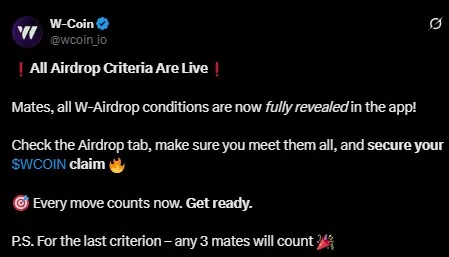Wcoin Airdrop Update