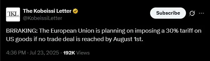 Europe Tariff on US Goods