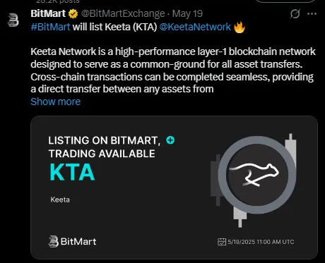 Keeta Bitmart listing Keeta Bitmart listing