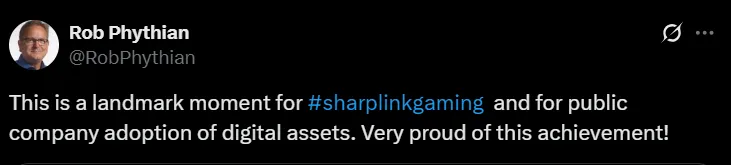 Sharplink CEO: Rob Phythian