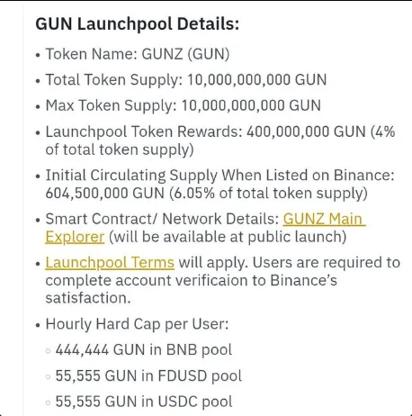GUN Launchpool Details