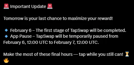 TapSwap Update
