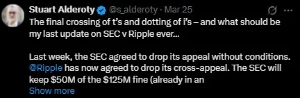Stuart Alderoty tweet on Ripple SEC case Stuart Alderoty tweet on Ripple SEC case