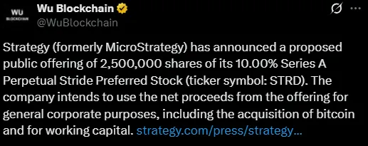 Microstrategy public offering announcement Microstrategy public offering announcement