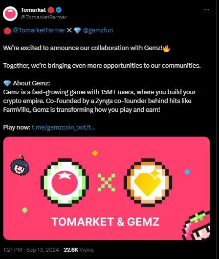 Tomarket collaborated with MAJOR Coin