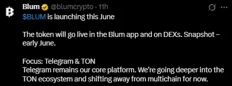 Blum TGE in June Blum TGE in June