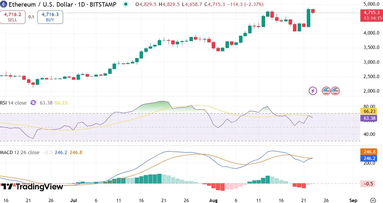 Ethereum vs Bitcoin performance