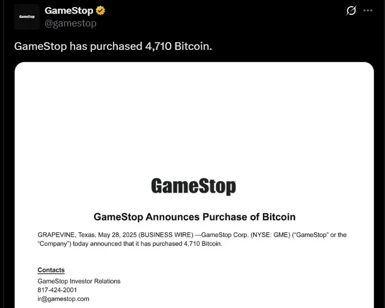 GameStop Bitcoin Buy