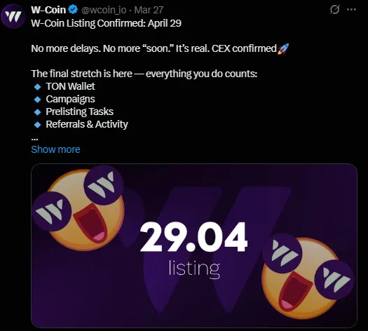 WCoin Listing Date WCoin Listing Date