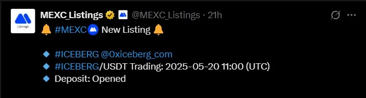 Iceberg Listing on MEXC