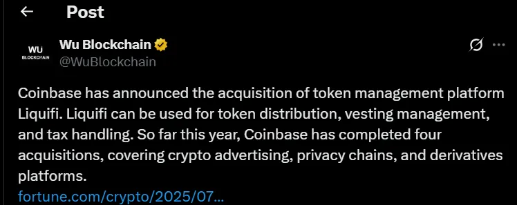 Coinbase Liquifi Deal