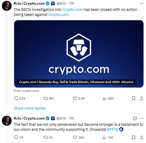 Crypto.com case closed by SEC Crypto.com case closed by SEC