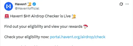 Haven1 Mainnet Launch and Airdrop