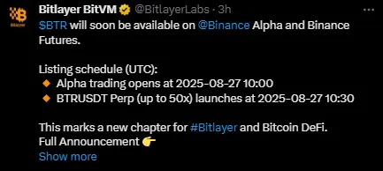 Bitlayer listing date Bitlayer listing date