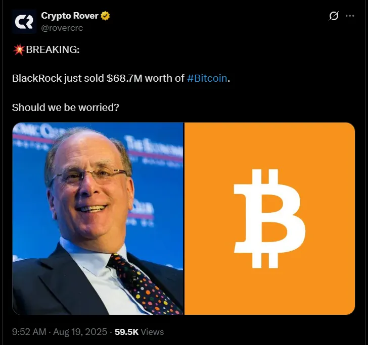 BlackRock Sold $68.7M Worth of Bitcoin