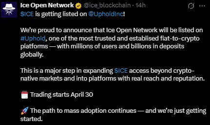 Ice listing on uphold Ice listing on uphold