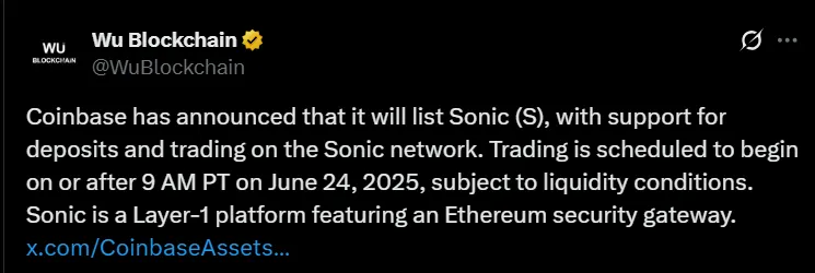 Sonic Layer 1 Blockchain