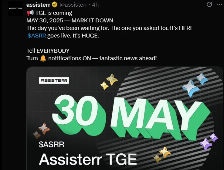 Assisterr $ASRR TGE Date