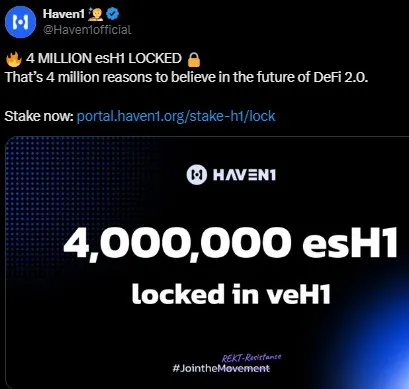 Haven $H1 Token Locked