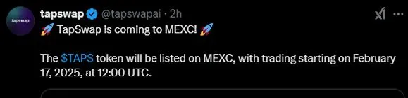 TapSwap MEXC Listing