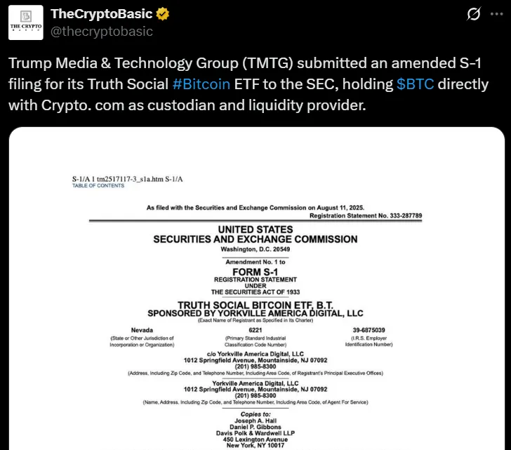 Truth Social Bitcoin ETF filling