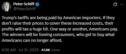 Peter Schiff on Tariff