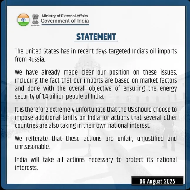 India's Reply to Trump Tariff News