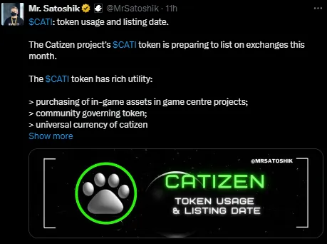 Catizen project is gearing up for the listing