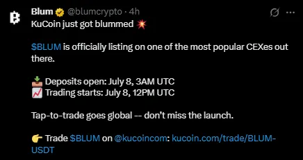 Blum listing on KuCoin Blum listing on KuCoin