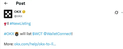 WalletConnect Listing on OKX