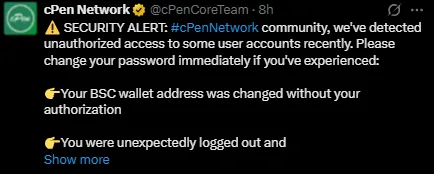 cPen Security Alert cPen Security Alert