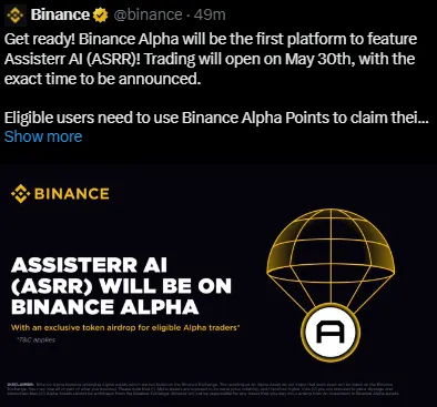 Assisterr binance listing Assisterr binance listing