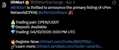BitMart listing cPen