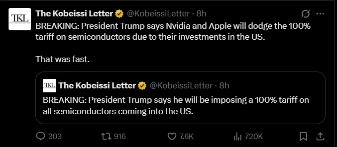 Trump Tariff on Semiconductors