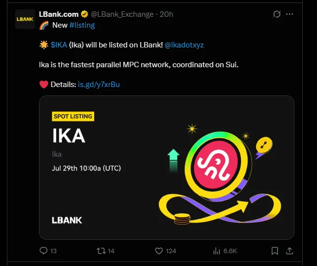 IKA listing on LBank IKA listing on LBank