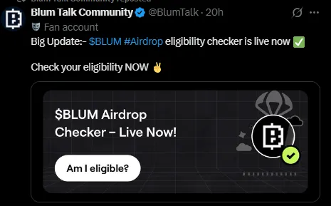 Blum airdrop checker Blum airdrop checker
