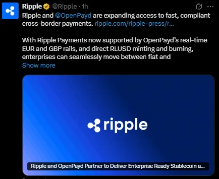 Ripple OpenPayd partnership