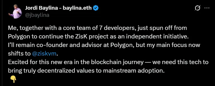 Polygon Co Founder Jordi Baylina